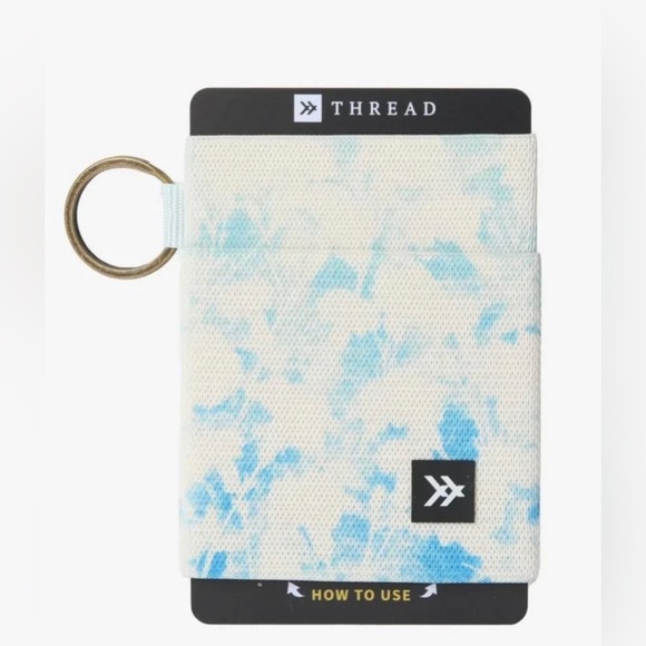 Bags | Nwt Thread Blue Compact Elastic Wallet | Poshmark